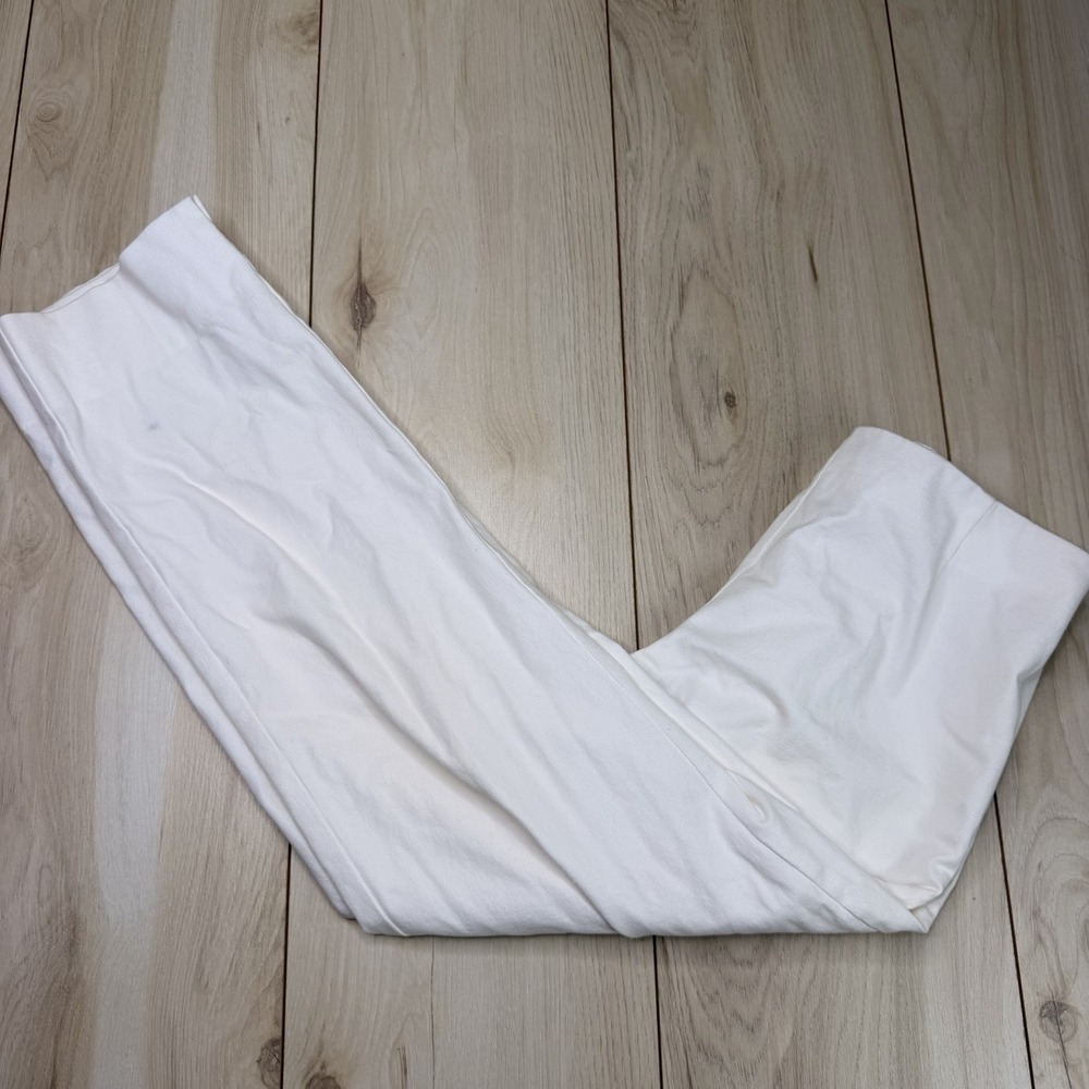 Lafayette 148 New York Womens Sz 2 Ivory White Stretch Cotton Ankle Pants
